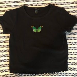 Black butterfly shirt